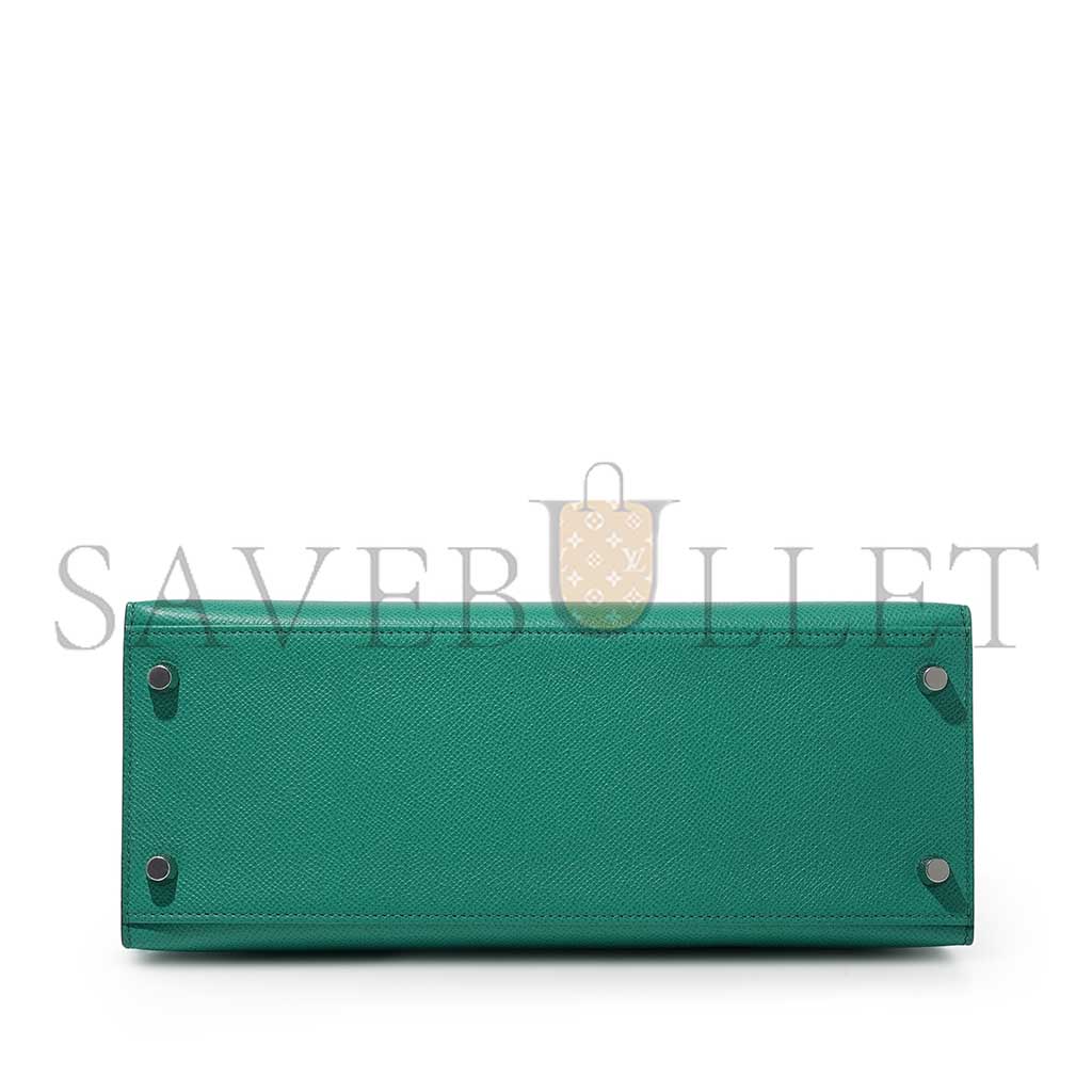 HERMÈS MASTER VERT JADE EPSOM KELLY 28 SELLIER PALLADIUM HARDWARE (28*22*10cm)